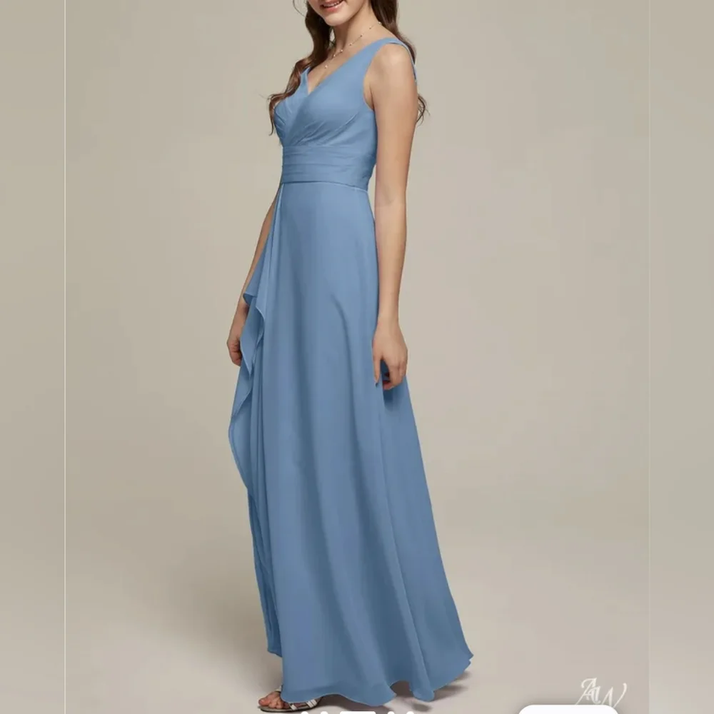AW Carmel Bridesmaid Prom Formal Special Occasion Wedding Guest Dress, 0, Blue - Picture 3 of 8